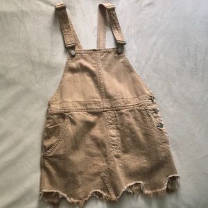 Free people washed yellow overall dress
